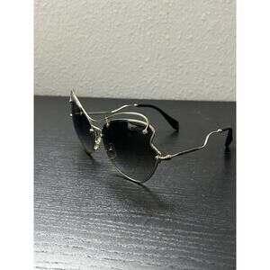 MIU MIU Grey Gradient Metal Butterfly Sunglasses